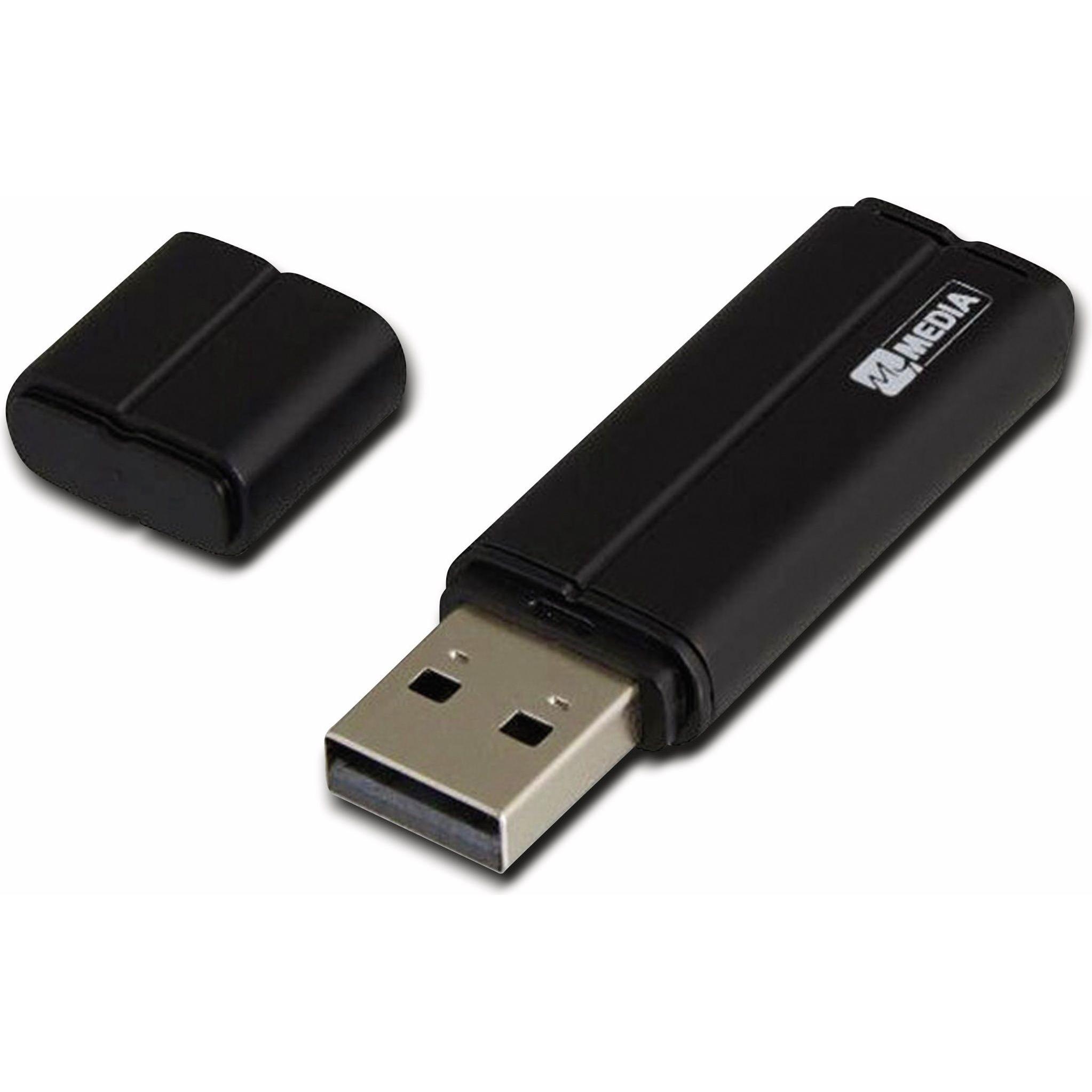 MyMedia USB 2.0 Stick 64GB, schwarz (64 GB, USB-A, USB 2.0), USB Stick, Schwarz