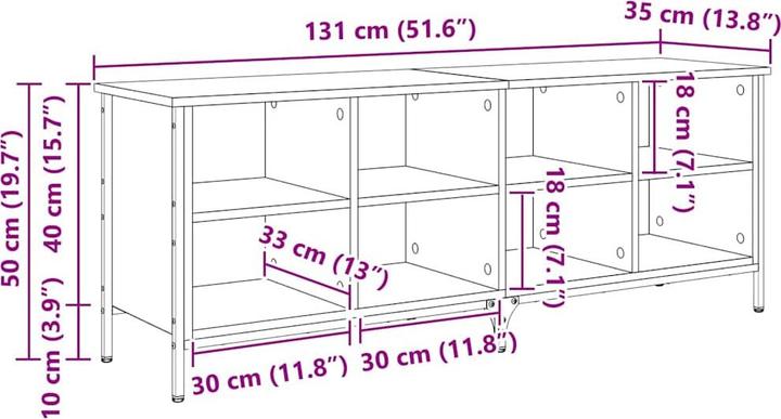 Produktbild vidaXL Schuhlagerung (35 x 131 x 50 cm)