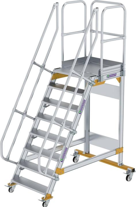 Produktbild Munk Plattformtreppe fahrbar 60° Stufenbreite 800 mm 8 Stufen (Plattformleiter, 80 cm)