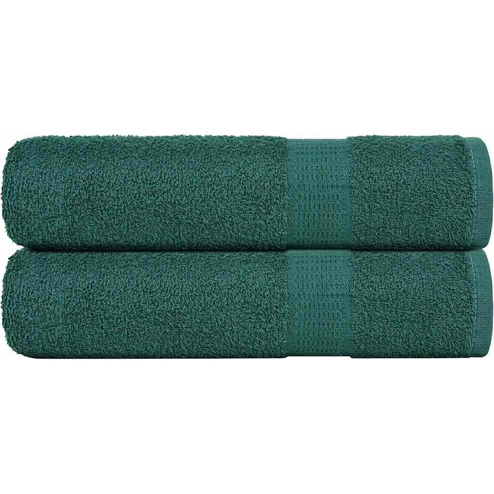 VidaXL, Frotteewäsche, Badetücher 2 Stk. Grün 100x150 cm 360 g/m² 100% Baumwolle Duschtuch