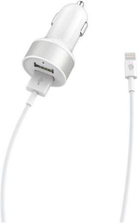 Produktbild Devia Smart Series Dual USB Car Charger Suit with Lightning Cable (MFi)(2.4A,2USB) white