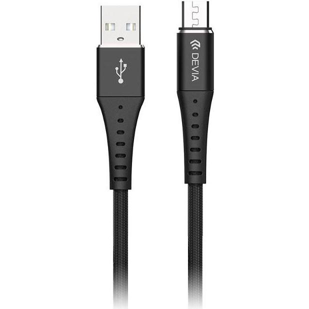 Devia Braid Series Cable (2.1A Android) 1M black (USB 2.0), USB Kabel