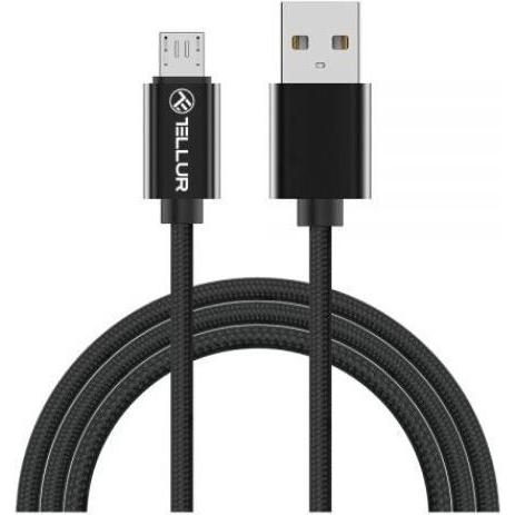 Thumbnail - Tellur Data cable, USB to Micro USB, Nylon Braided, 1m black (1 m), USB Kabel
