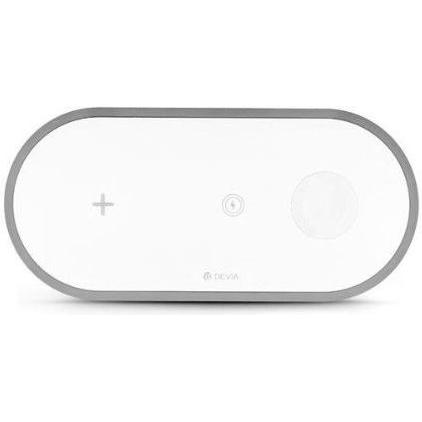 Devia 3In1 Charger for smart phone&Applewatch&Earphone V4 (10W) white (10 W), Wireless Charger, Weiss