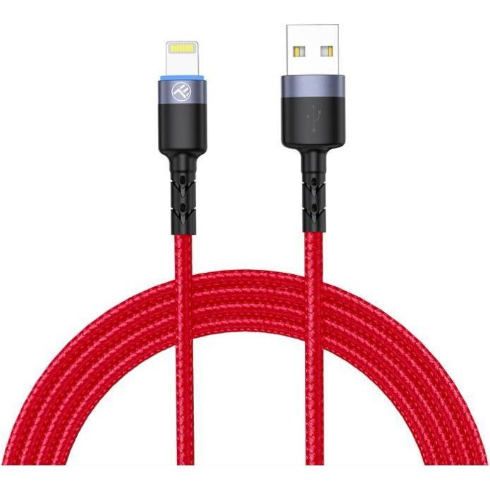 Thumbnail - Tellur Data cable USB to Lightning with LED Light, 3A, 1.2m red (1.20 m, USB 3.2 Gen 1), USB Kabel