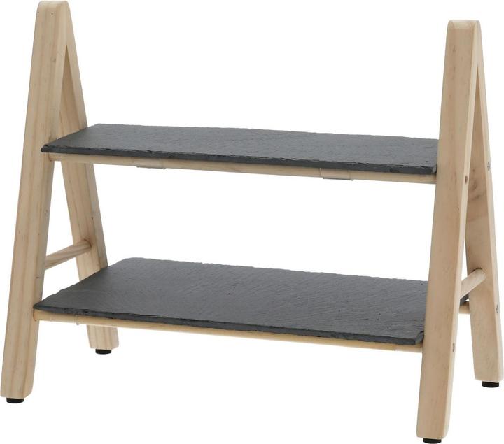 Natura Punto Etagere in ardesia e legno di pino