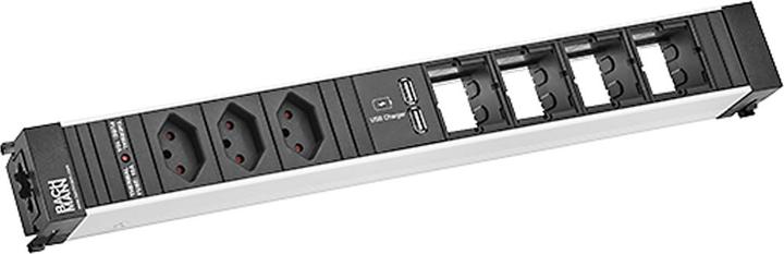 Actual product image Bachmann Power strip CONFERENCE 3x T13, USB, 4x Custom-ABD empty (3x, Type 13)