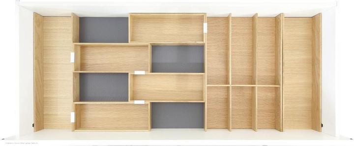 Actual product image Rockenhausen Move cutlery tray drawer organiser set 3, lacquered oak