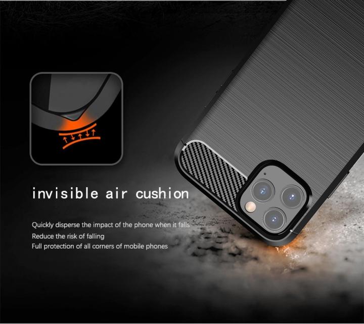 Immagine prodotto Cadorabo TPU Ultra sottile in acciaio inossidabile al carbonio Combi Cover (Apple iPhone 11 Pro Max)
