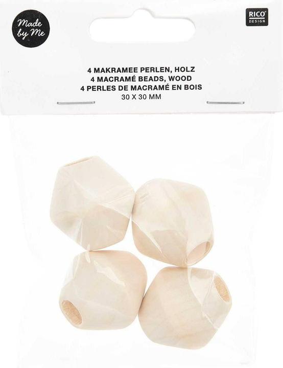 Immagine prodotto Rico Design Perline di legno macramè natura, 4 pezzi