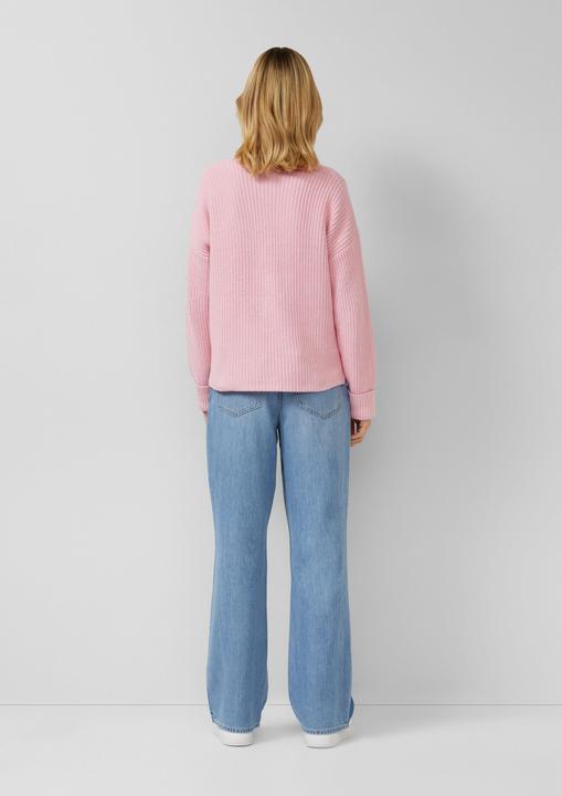 Produktbild s.Oliver Strickpullover Grobstrickpullover mit V-Ausschnitt im Relaxed Fit (40)