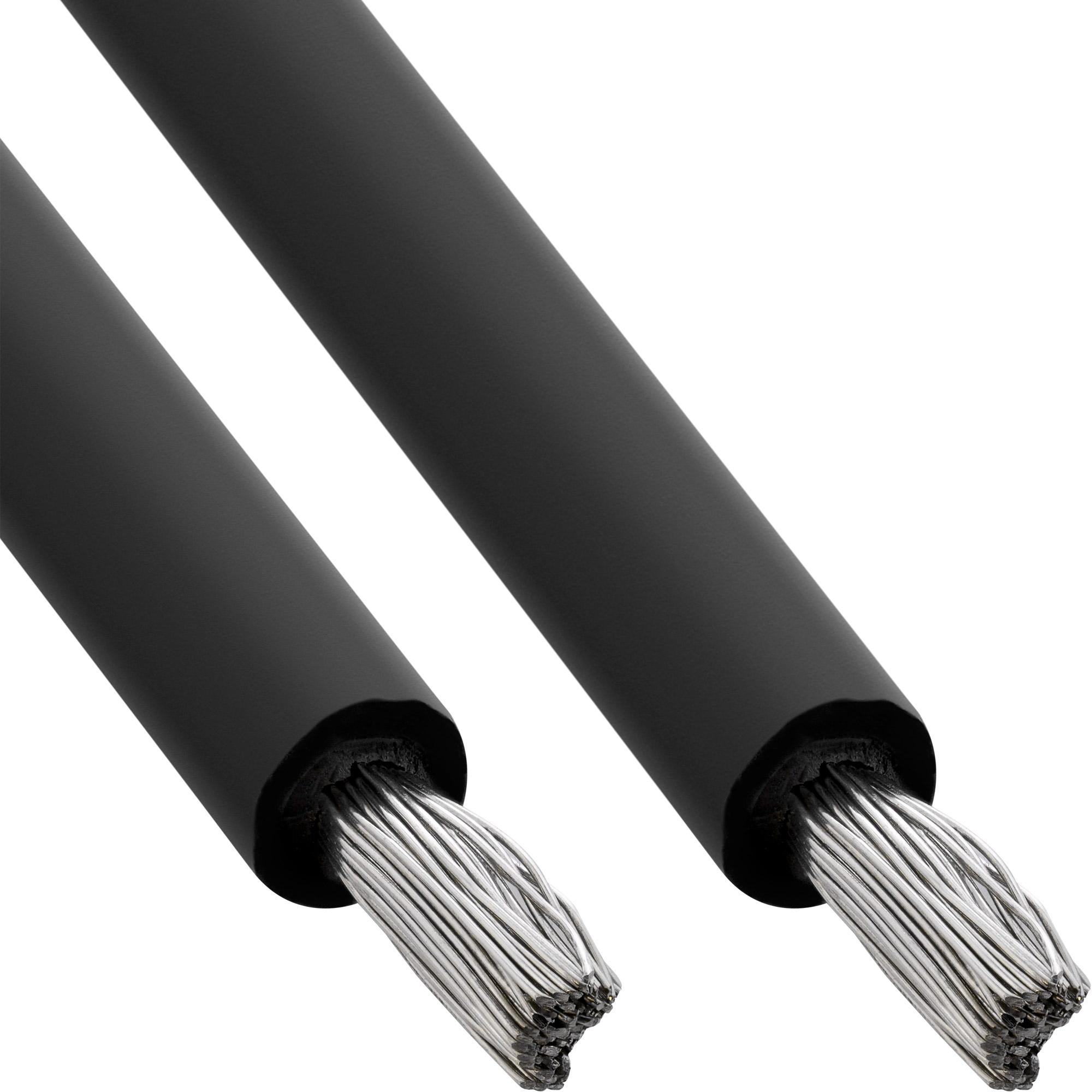 InLine, Zubehör Solarenergie,  Solar Installationskabel Meterware H1Z2Z2-K 6mm² schwarz 25m (Solarkabel)