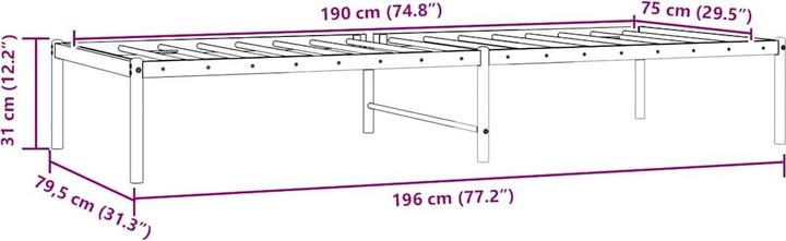 Image du produit vidaXL Bettgestell (75 x 190 cm)