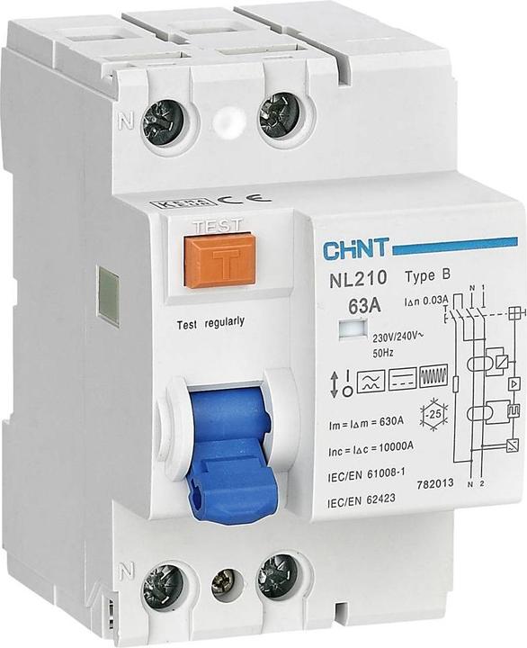 Chint 782013 NL210 1PN 63A 30mA B 10kA RCD B/10 kA 1pole 63A 0.03A 240V