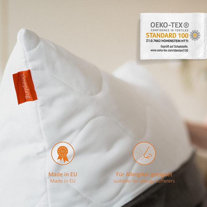 Produktbild Third of Life Kopfkissen 2er Set - 100% Polyester (Mikrofaser) - sehr weich - waschbar bis 60 Grad - Ökotex Standa (40 x 80 cm)