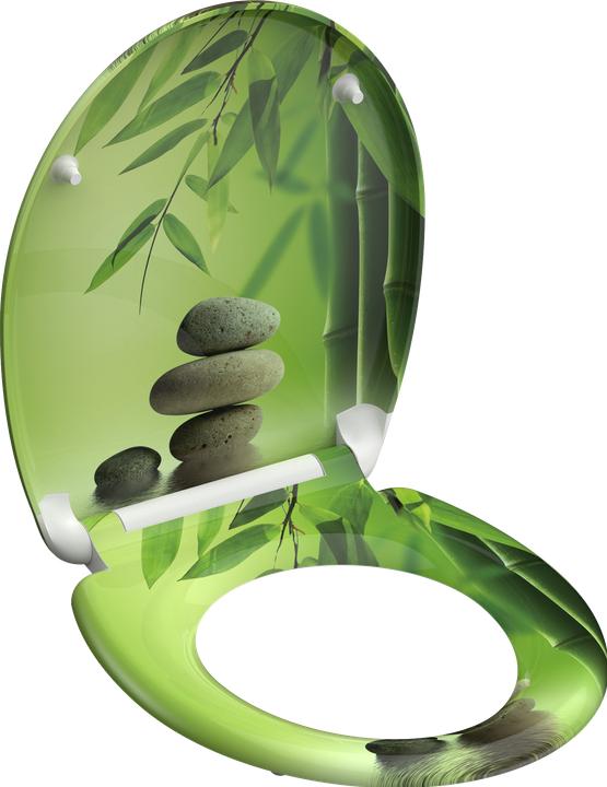 Immagine prodotto Schütte Sedile WC Duroplast Sedile WC GREEN GARDEN Meccanismo di chiusura morbida Chiusura rapida 82365