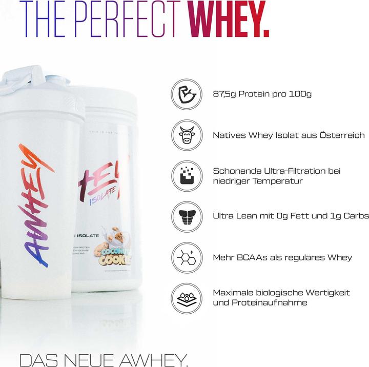 Nutritional values and ingredients Vast Sports AWhey - 100% Whey Protein Isolate, 900 g can (Strawberry, 1 x, 900 g)