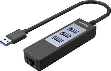 Unitek USB3.0 HUB 3 Port +1 Port Gigabit Ethernet (USB-A, 4 ports)