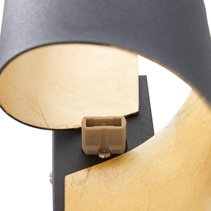 Produktbild Lindby Metall-Wandleuchte Desirio, schwarz-gold (330 lm, G9)