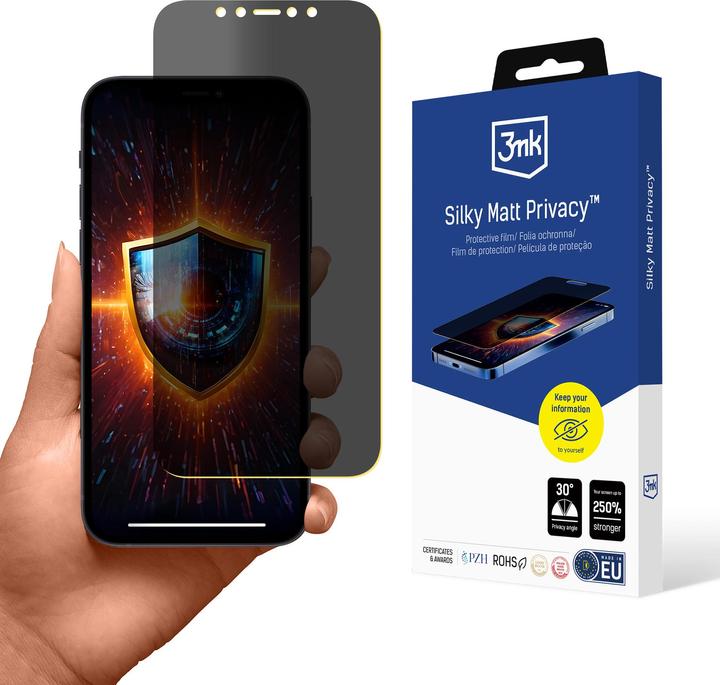 Actual product image 3MK Apple iPhone 12/12 Pro - Silky Matt Privacy (1 Piece, Apple iPhone 12)