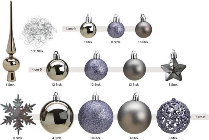 Produktbild G. Wurm Weihnachtskugel-Set (111 x)