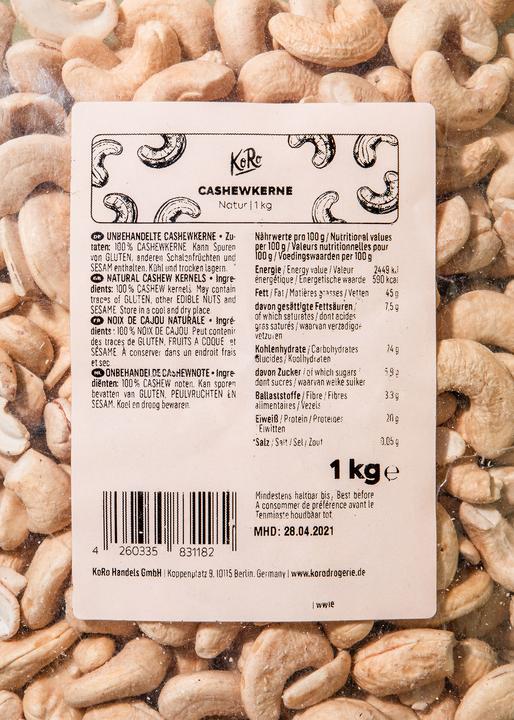 Actual product image KoRo Cashewkerne (1000 g)