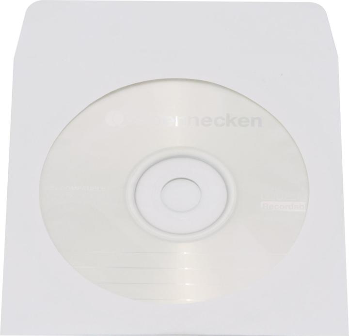 Produktbild Soennecken CD/DVD-Papierhüllen weiss fuer 1 CD/DVD Lasche+ Fen