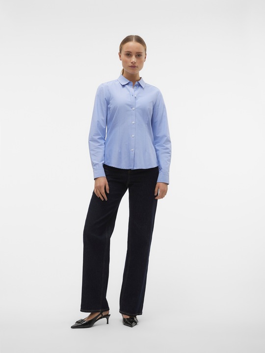 Produktbild Vero Moda Slim Fit Button-Down Kragen Ärmelbündchen mit Knopf Hemd Hemd (XS)