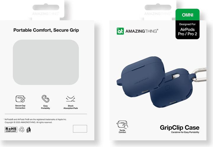 Image du produit Amazingthing Omni Case für AirPods Pro 2, Silikonhülle, Dunkelblau (Manchon pour casque d'écoute)