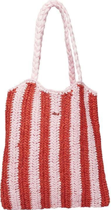 Actual product image S.Oliver Tasche Gestreifte Raffia-Tasche mit geflochtenem Henkel