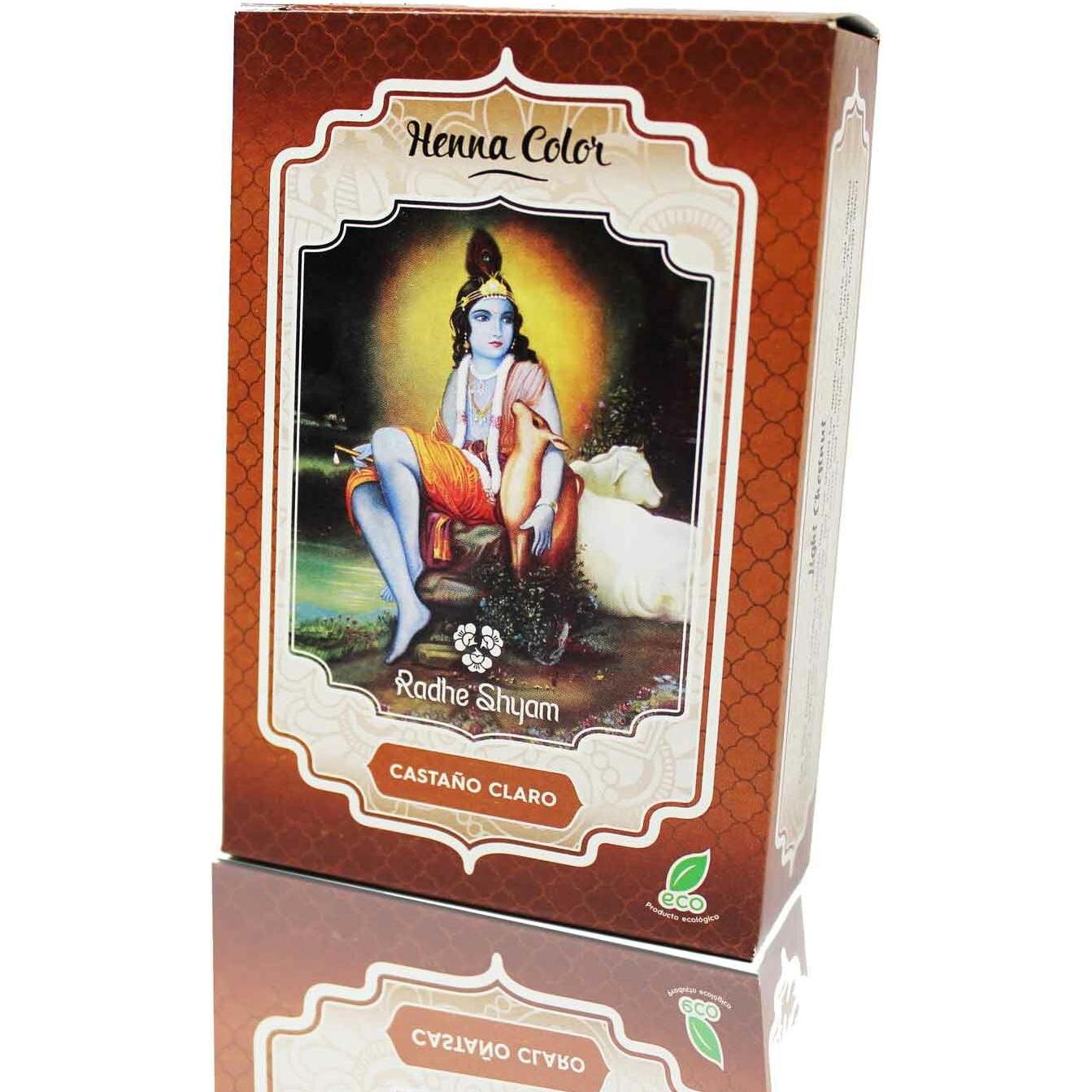 Radhe Shyam, Haarfarbe, Henna Radhe Castano Claro Polvo 100g (Kastanie hell)