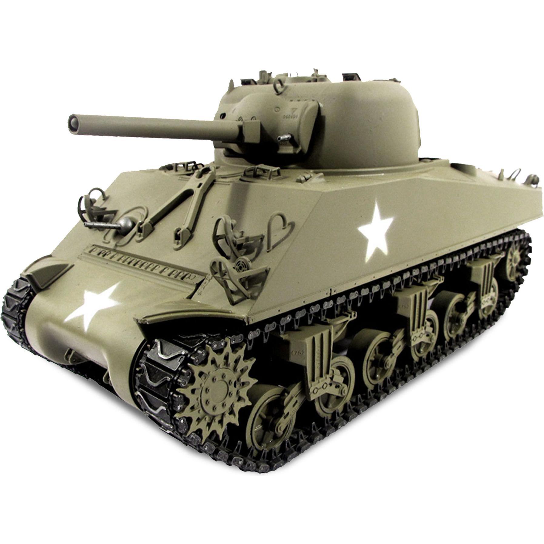 Amewi M4A3 Sherman Metal Army Green RTR Airsoft, suono vero, 2.4GHz (RTR pronto all'uso)