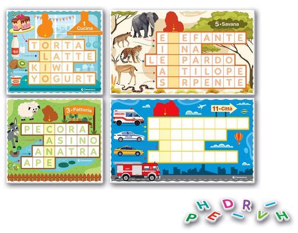 Immagine prodotto Clementoni Sapientino Logic carte illustrate con lettere, cruciverba per bambini, Flashc