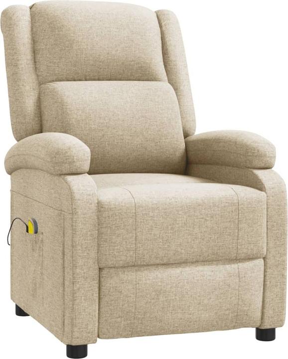 Produktbild vidaXL Massagesessel Fernsehsessel Relaxsessel Sessel Liegesessel Creme Stoff