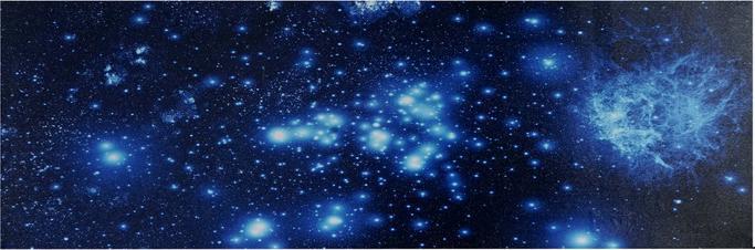 Swisshandel24 LED-Bild, Leinwandbild Leuchtbild Wandbild, Timer - 120x40cm Sternenhimmel (40 x 120 x 2.5 cm)