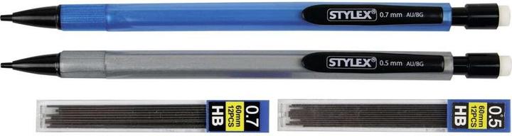 Actual product image Stylex Mechanical pencils HB 2s 0.5mm and 0.7mm + refills (0.50 mm, HB, 2x)