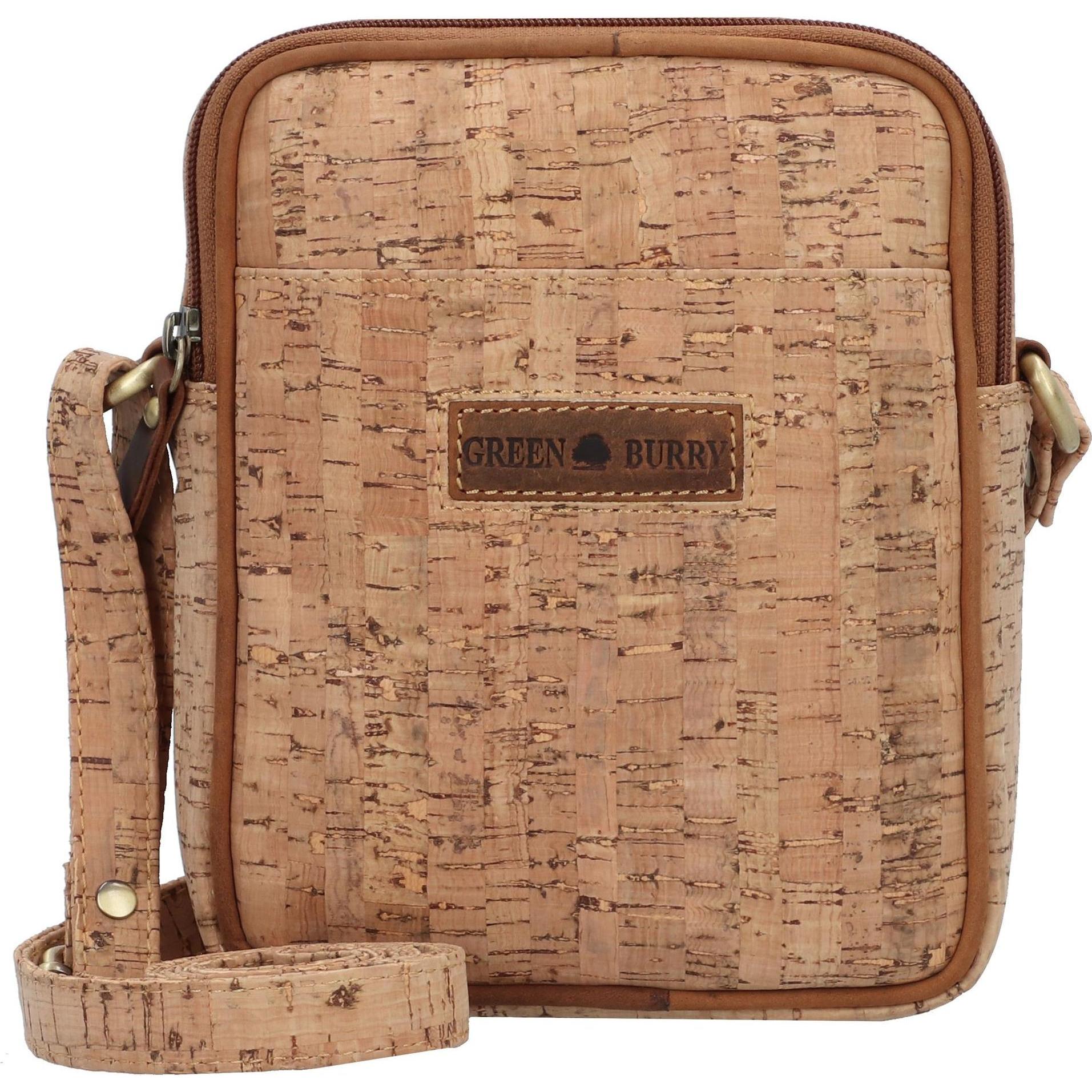 Greenburry, Handtasche, Vintage Cork Umhängetasche 16.5 cm, Braun