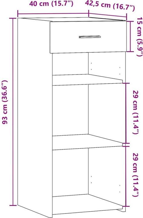 Produktbild vidaXL Sideboard (40 x 42.50 x 93 cm)