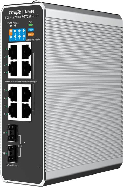 Produktbild Ruijie Reyee RG-NIS2100-8GT2SFP-HP Industrial switch (8 Ports)