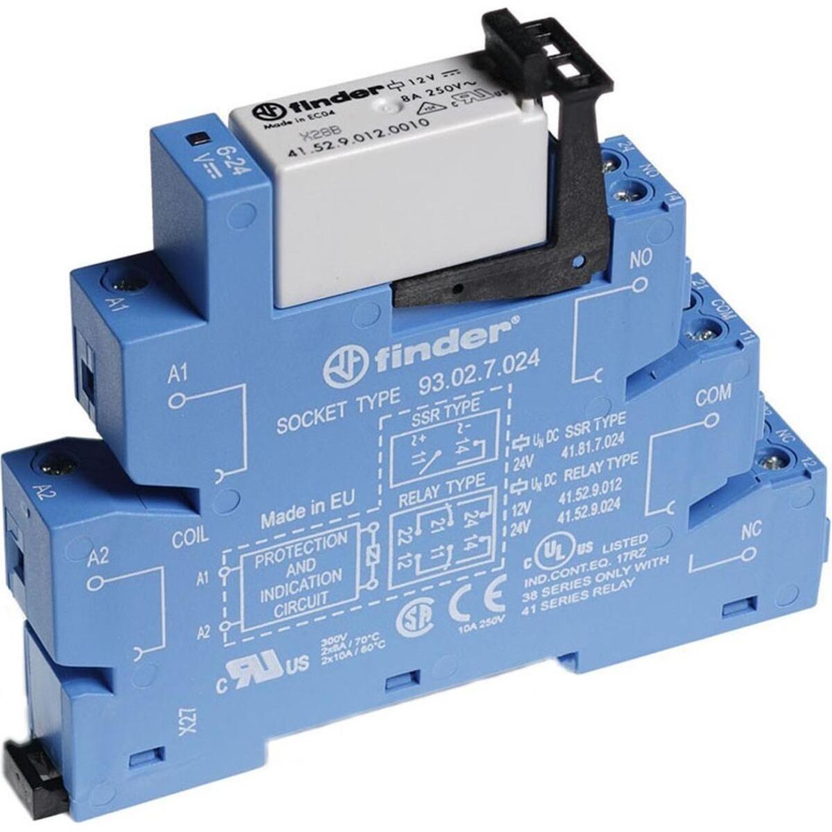 Finder Koppelrelais 8A 24VDC Serie 38, Relais