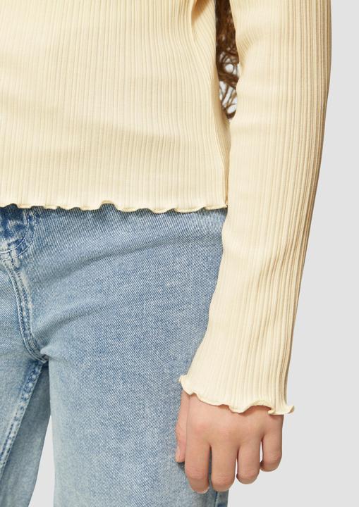 Actual product image S.Oliver Sweatshirt Jacke Sweatjacke aus Rippware mit Wellensaum und Zwei-Wege-Reissverschluss (170, 176)