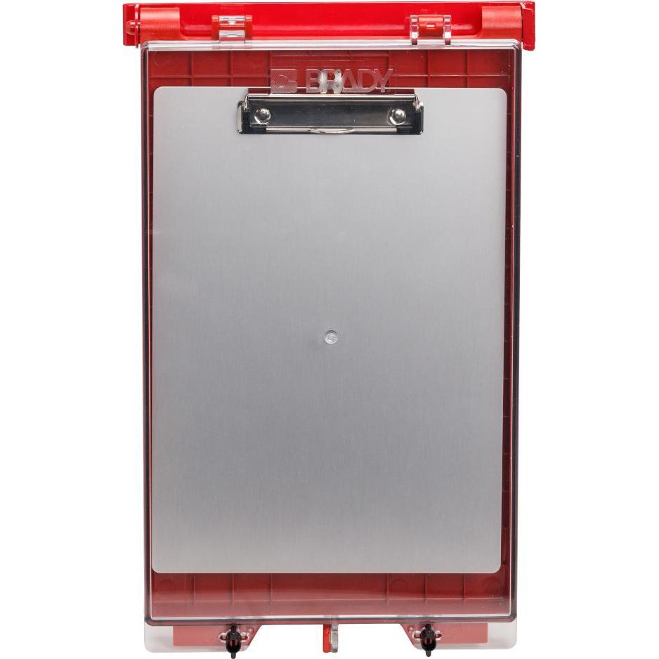 Brady Schaukasten für Berechtigungsdokumente, Kunststoff, Rot, 247.65 x 431.80 x 38.10 mm (BxHxT) (151736)