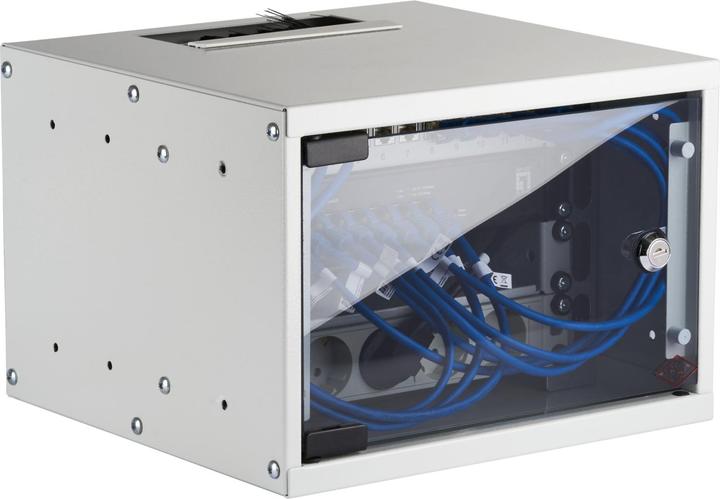 EFB Elektronik EFB 10inch 4U wall-mounted cabinet depth 300 mm 1-piece pre-assembled RAL7035 (4 RU, 10 inch rack)