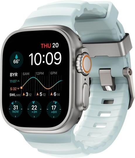 Produktbild Nomad Rocky Point Band 46/49mm Icy Blue Glow Connector Natural (Kompressionsgeformter Fluorkautschuk (FKM), Apple Watch Ultra 2, Apple Watch Ultra)