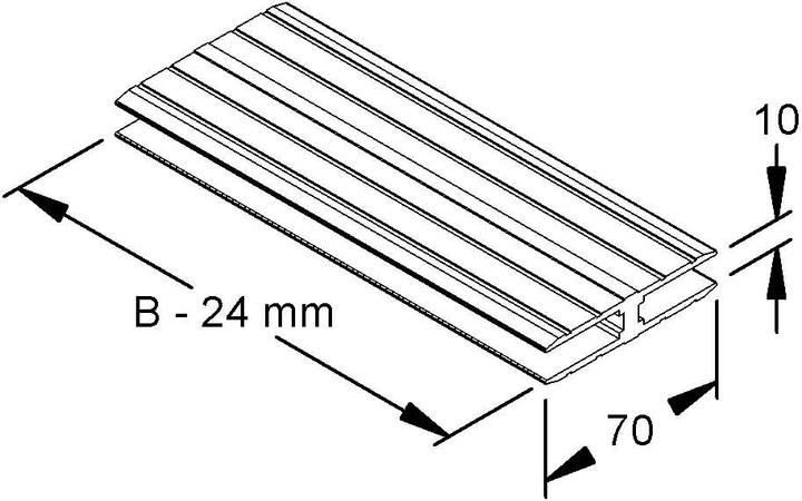 Niedax NIE DSBA 100 Poussoir de couvercle 16x75mm Aluminium (Trou de câble, 10 cm)