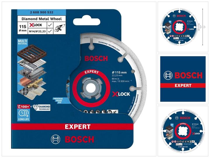 Actual product image Bosch Professional Zubehör Cutting and grinding disc Diamond cutting disc X LOCK Best for Metal 115 x 22.23 mm diameter 1 pc.