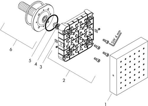 Produktbild hansgrohe Axor Starck ShowerCollection Brausemodul Unterputz 12 x 12 (5 Strahlarten, 5.30 l/min)