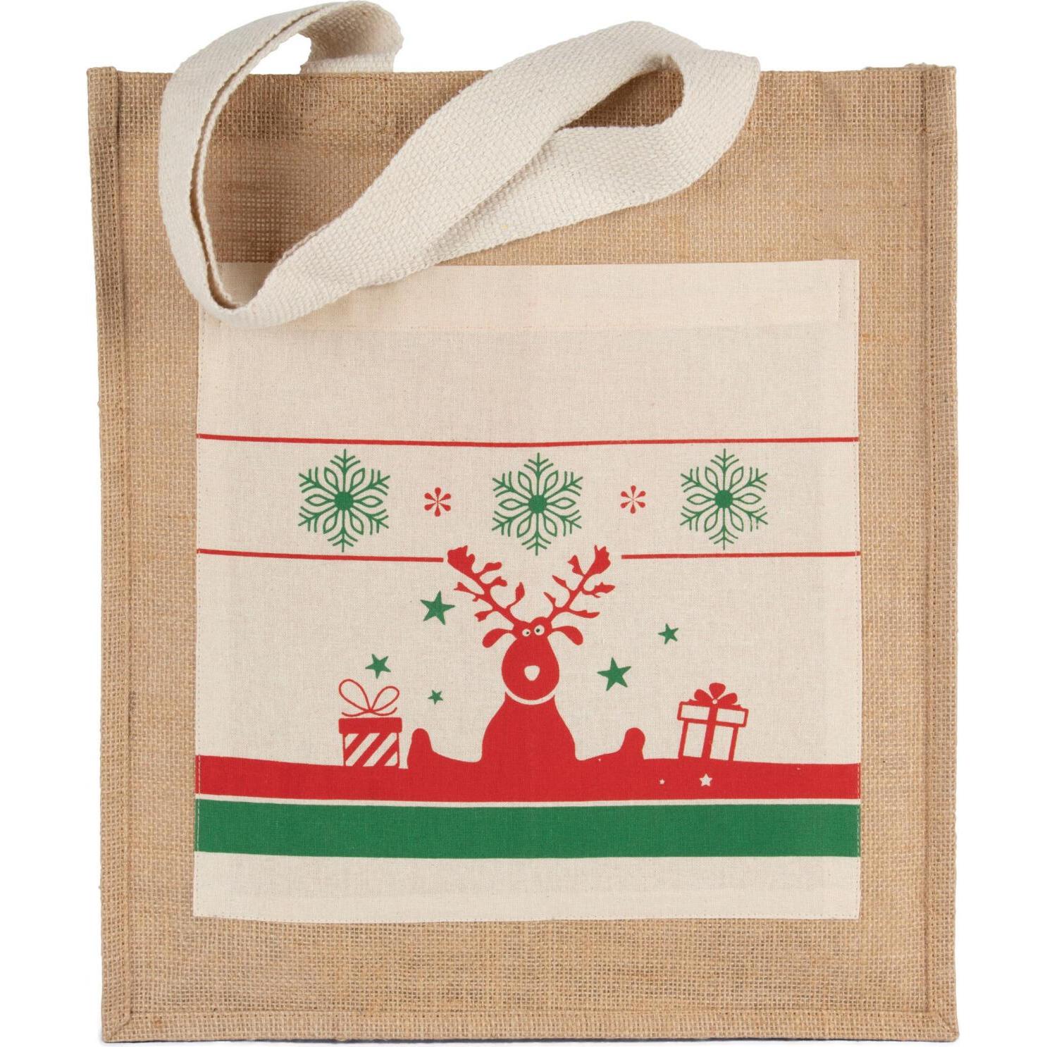 Thumbnail - Kimood, Tasche, Tote bag Weihnachtsmotiv, Beige