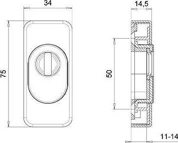 Actual product image Universal Textiles Stainless steel square protective rose, cylinder cover (1 pcs.)