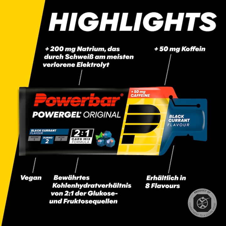Actual product image Powerbar PowerGel Original (Black currant, Caffeine, 24 pcs., 984 g)